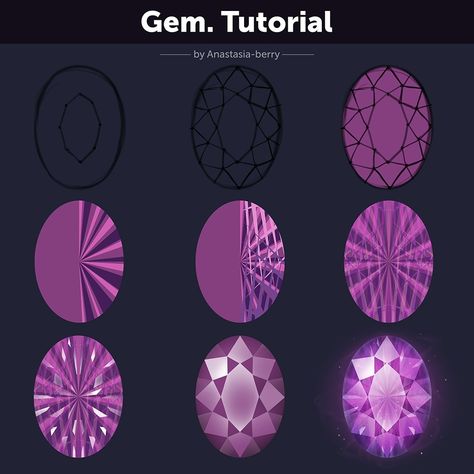 Gem Tutorial, Basic Painting, Color Palette Challenge, Gem Art, Body Base Drawing, Anatomy Sketches, Digital Art Beginner, Art Apps, Gems Art