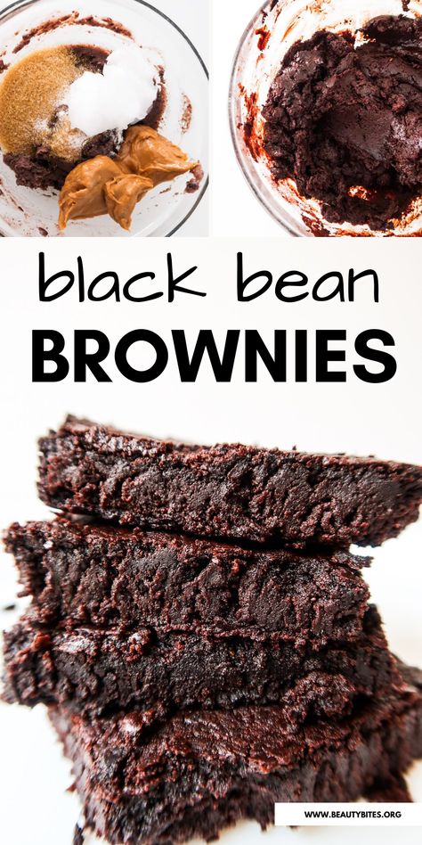 Sugar Free Black Bean Brownies, Blackbeans Brownies, Black Bean Brownies Vegan, Bean Brownies Vegan, Vegan Black Bean Brownies, Healthy Vegan Brownies, Flourless Recipes, Dairy Free Deserts, Best Vegan Brownies