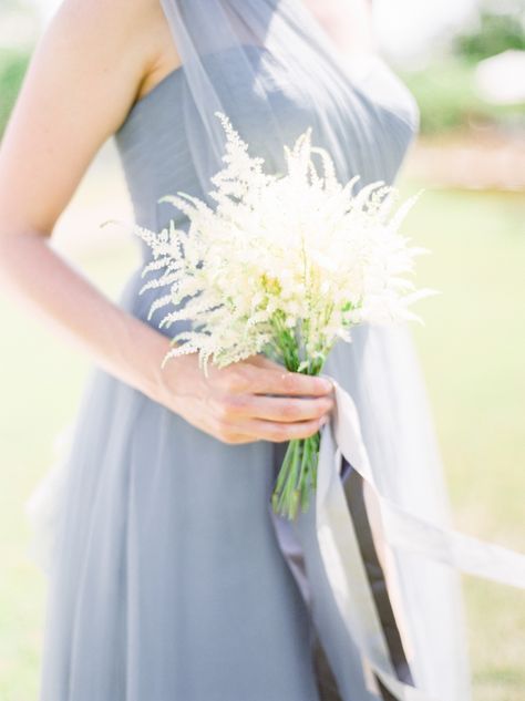 Astilbe Bouquet, White Astilbe, Studio Mondine, Bridesmaid Ideas, Blush Wedding Flowers, One Shoulder Bridesmaid Dresses, One Shoulder Bridesmaid, Wedding Help, Beautiful Bridesmaid Dresses