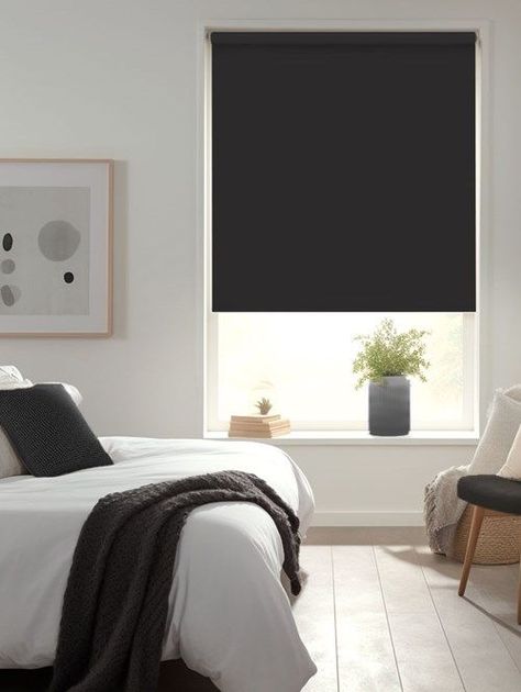 Luxury curtains Black Roller Blinds Bedroom, Black Blackout Blinds, Bedroom Blackout Blinds, Curtains Living Room Modern Luxury, Bedroom Roller Blinds, Roller Shades Kitchen, Blackout Blinds Bedroom, Roller Shades Bedroom, Roller Shades Living Room