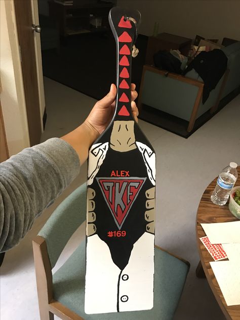 Tau Kappa Epsilon Fraternity paddle! #Fraternity #paddle #TKE Frat Paddle Ideas, Tke Fraternity, Frat Paddles, Fraternity Paddles, Tau Kappa Epsilon, Paddle Ideas, Greek Paddles, Kappa Sigma, Frat Coolers