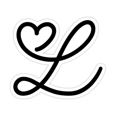 Decorate laptops, Hydro Flasks, cars and more with removable kiss-cut, vinyl decal stickers. Glossy, matte, and transparent options in various sizes. Super durable and water-resistant. L Font Design, L With A Heart, L Letter Images, L Letter Design, Letter L Tattoo, L Font, L Sticker, L Heart, L Letter