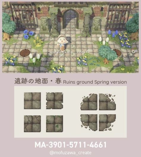 Motif Acnl, Brick Path, Animal Crossing Wild World, Path Design, Stone Path, New Animal Crossing, Animal Crossing Game, Stone Tile, Island Design