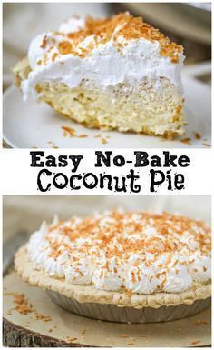 Easy No Bake Pie Recipes, No Bake Coconut Pie, Easy Coconut Cream Pie, Xmas Deserts, Pie Coconut, Coconut Cream Pie Easy, Butterscotch Recipes, Coconut Cream Pie Recipes, Pie Easy