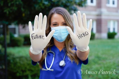 Nursing Graduation Pictures Outside, Nursing Students Pictures, Nursing Acceptance Announcement, Nurse Photo Shoot Picture Ideas, Accepted To Nursing School Announcement, Nursing Acceptance Pictures, Pre Med Graduation Photos, Nicu Nurse Graduation Pictures, Veterinary Graduation Pictures