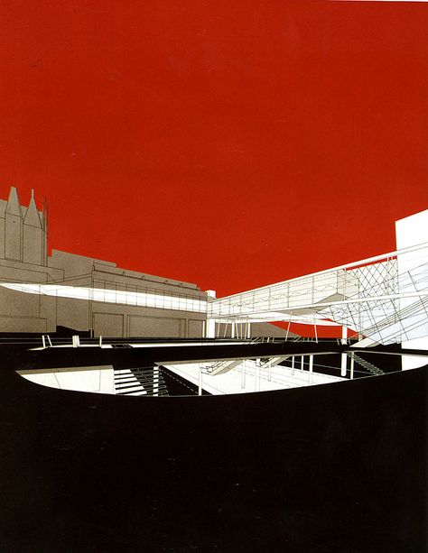 Bernard Tschumi. Architectural Design 64 March 1994 House Sketches, Bernard Tschumi, Graphic Collage, Graphic Architecture, Paper Architecture, Architectural Sketches, Architecture Elevation, Model Sketch, Graphic Ideas