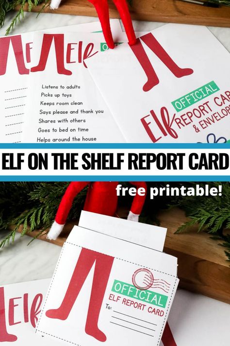 elf on the shelf holding report card printable A Report Card, Elf Report Card, Santa Claus Elves, Elf House, Report Card, Please And Thank You, Card Printable, On The Shelf, The Elf