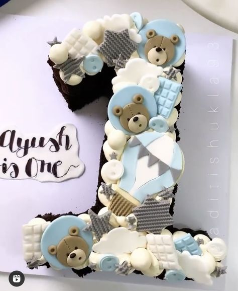 Number Cake For Baby Boy, Number Cake For Boys, Number 1 Birthday Cake Boy, Number 4 Cake, Number One Cake, Number 1 Cake, Deserts Cupcakes, Letter Cakes, Alphabet Cake