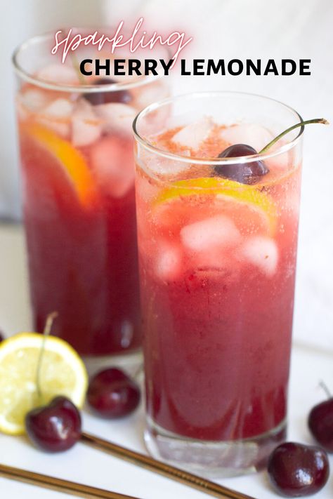 5 reviews · Vegan Gluten free · This Sparkling Cherry Lemonade is so easy to make and refreshing! Perfect for kids and kids at heart, this non-alcoholic drink is perfect for your New Year's Eve party. This New Year party drink will… More Cherry Drink, Sparkling Lemonade, Cherry Lemonade, Kids At Heart, Lemonade Cocktail, Peach Salsa, Light Appetizers, Sparkling Drinks, Easy Holiday Recipes