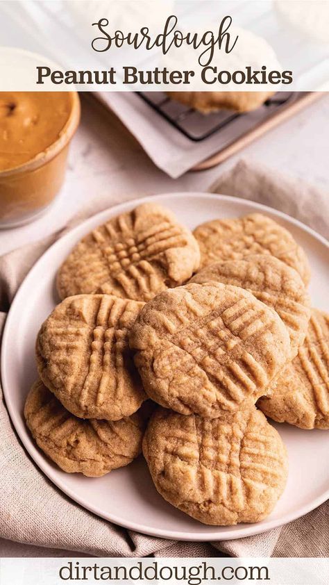 These sourdough peanut butter cookies are the perfect balance of tangy sourdough and rich creamy peanut butter. They are soft, chewy and bursting with peanut butter goodness. What else could you want in a cookie? Sourdough Peanut Butter, Cookies Sourdough, Classic Peanut Butter Cookies, Sourdough Starter Discard Recipe, Chocolate Brownie Cookies, Discard Recipes, Best Sugar Cookie Recipe, Homemade Sourdough Bread, Best Sugar Cookies