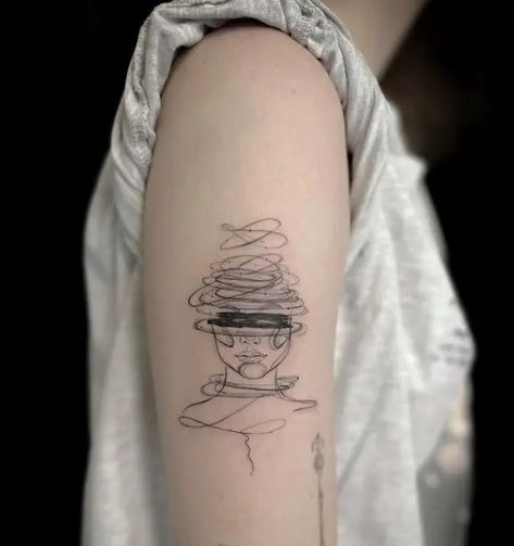 Overthinker Tattoos For Women, Overthinking Tattoos For Women, Tattoos For Overthinkers, Overthinking Tattoos, Tattoo Ideas For Overthinkers, Half Sleeve Tattoos Drawings, Health Tattoo, Discreet Tattoos, Spine Tattoos