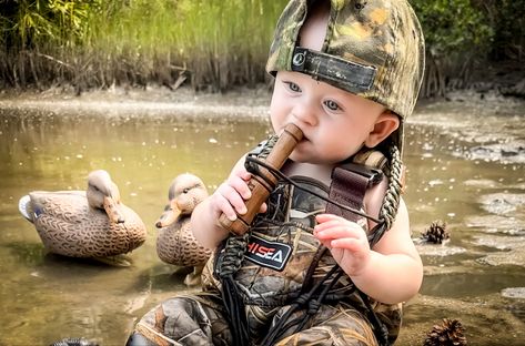 Hunting Baby Pictures, Country Baby Pictures, Baby Boy Hunting, One Lucky Duck, Western Baby Clothes, Sharp Photography, Country Baby Boy, Baby Clothes Country, Hunting Baby