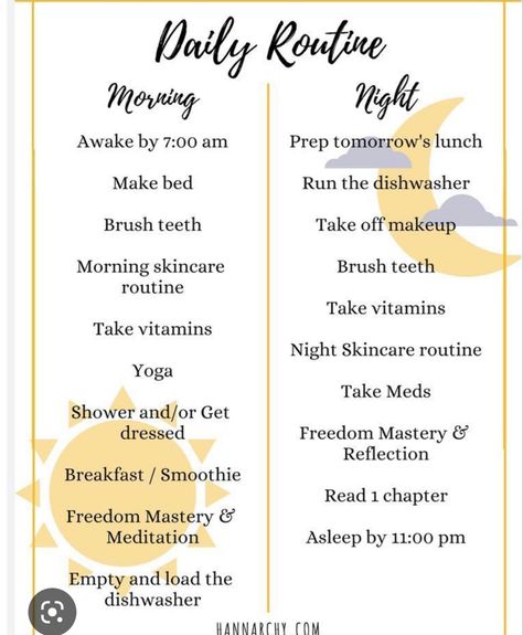 Beauty Routine Weekly, Beauty Routine Schedule, Night Yoga, Routine Schedule, Beauty Routine Checklist, Morning Routine Checklist, Routine Daily, Routine Checklist, Skincare Brush