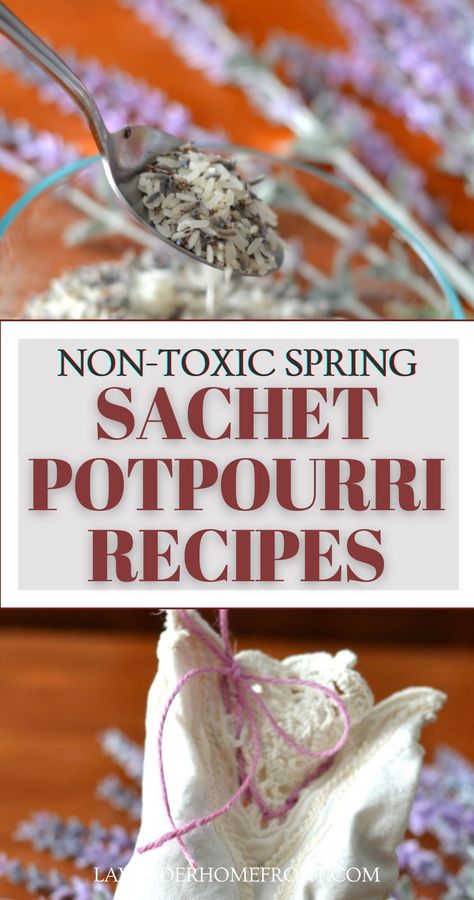 Homemade spring sachet potpourri recipes that are non-toxic. Potpurri Diy Gift, Poutpurry Decor, Popurri Decor, Sachets Diy How To Make, Potpourri Diy, How To Make Potpourri, Natural Potpourri, Lavender Potpourri, Potpourri Bag