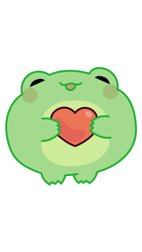 What a lovely animal in our fanart Green Frog Holds a Heart Sticker! It has such a big heart that this cute little frog wants to share it with you. If you accept its offer, you will be happy all day.... Frog Heart, Frog Aesthetic, Frog Wallpaper, Cute Easy Doodles, Easy Doodles, Graffiti Characters, Green Frog, Frog And Toad, Cute Frogs