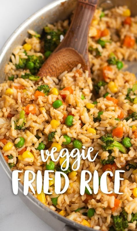 Vegan Fried Rice, Veggie Fried Rice, Miso Paste, Vegetable Fried Rice, Arroz Frito, Broccoli Cauliflower, Makanan Diet, Tasty Vegetarian Recipes, Fried Vegetables