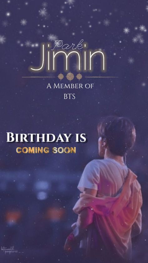 Jimin Birthday Coming Soon, Birthday Coming Soon, Birthday Dp, Jimin Birthday, Bts Birthdays, Bts Members, Park Jimin, Bts Army, Coming Soon