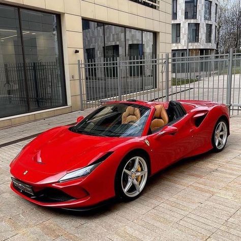 Red Car Luxury, Red Farari Car, Red Sports Car Aesthetic, Ferrari Laferrari Red, Ferrari F8 Spider Red, Sports Cars Ferrari, Ferrari F8 Tributo Red, Red Sports Car, Luxury Cars Audi