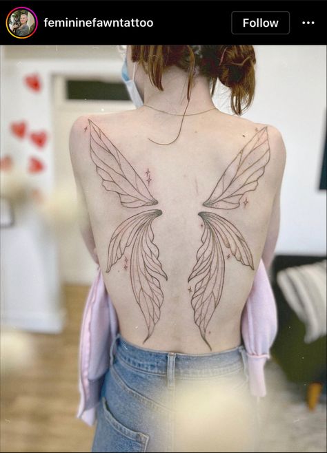 Fairy Wing Tattoos, Butterfly Wing Tattoo, Wing Tattoos On Back, Fairy Tattoo Designs, Cute Little Tattoos, Whimsical Fairy, Fairy Tattoo, Discreet Tattoos, Wings Tattoo