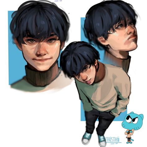 Cartoon Characters As Humans, Amazing Gumball, World Of Gumball, Arte Inspo, The Amazing World Of Gumball, Poses References, Cute Art Styles, Homestuck, Comic Artist