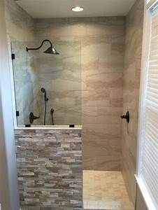 Small Bathroom Plans, Vintage Bathroom Remodel, Half Wall Shower, Top Bathroom Design, Small Shower Remodel, Small Bathroom With Shower, Walk In Shower Designs, Bathroom Plans, Tile Remodel