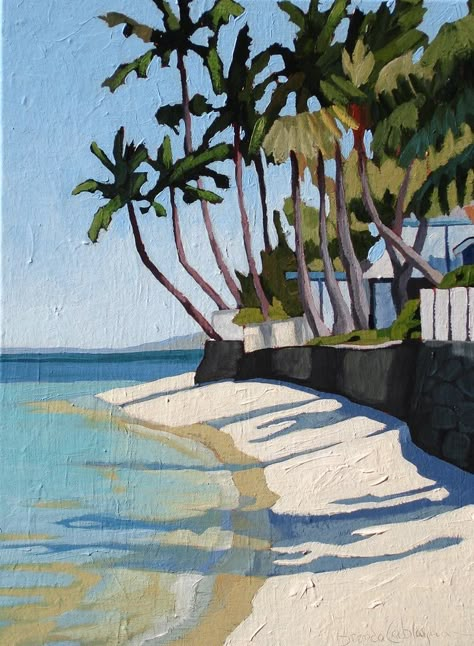 Beach Rental, Palm Trees Painting, Backyard Beach, Caribbean Art, Hawaiian Beach, Art Concepts, Tropical Art, Beach Painting, Canvas Crafts