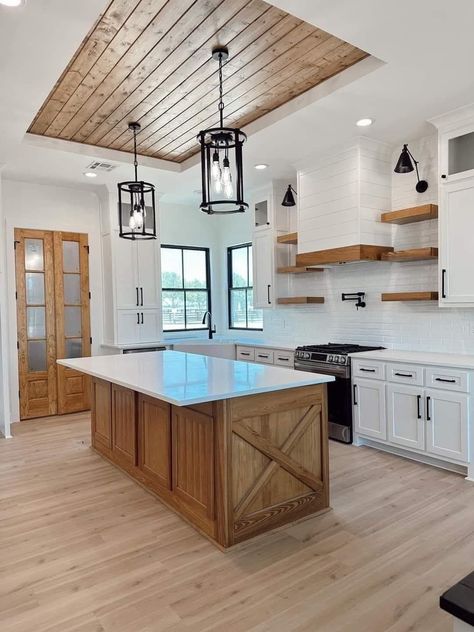 Barndominium Kitchen Ideas Modern, Kitchen In Barndominium, Barndo Kitchen Layout, Barndominium Interior Kitchen, Barndominium Kitchen Open Concept, Barndo Kitchen Ideas, Loft Over Kitchen, Barndominium Kitchen Ideas, Color In Kitchen