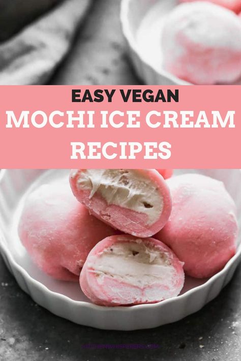 Vegan Mochi Recipe, Gluten Free Mochi, Vegan Spring Dessert, Unique Easy Desserts, Vegan Mochi, Homemade Mochi, Mochi Recipes, Mochi Ice, Mochi Recipe