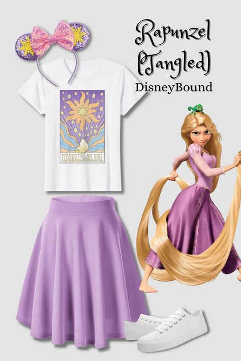 Tangled Disneybound, Rapunzel Disneybound, Rapunzel Outfit, Disney Princess Inspired Outfits, Disneybound Ideas, Disney Outfits Women, Princess Inspired Outfits, Disney Dress Up, Disney Princess Outfits