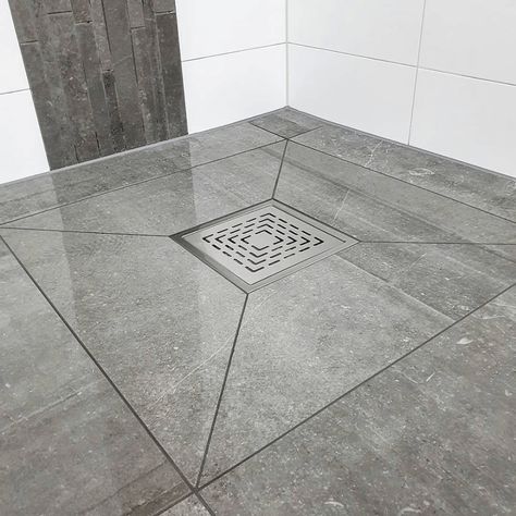 Bathroom Tile Flooring Ideas For Water Flow (Wet Room Drain) - Engineering Discoveries Bathroom Tile Flooring Ideas, Bathroom Tile Installation, Tile Flooring Ideas, Shower Floor Drain, Drain Tile, Bathroom Dimensions, Bathroom Design Layout, Bathroom Shower Design, Shower Water