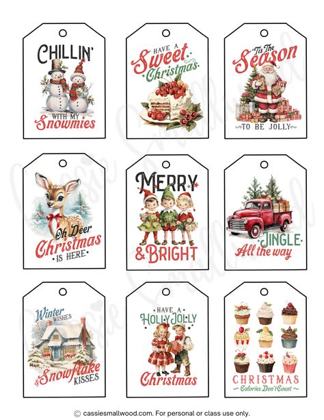 Free printable Christmas present tags with vintage graphics Vintage Christmas Tags Printable Free, Free Gift Tags Printable Editable, Christmas Ornament Printables Free, Free Printable Christmas Gift Tags Label Templates, Merry Christmas Tags Printable Free, Christmas Labels Printables Free, Christmas Tags Printable Free Templates, Printable Christmas Tags Free, Free Christmas Gift Tags Printable