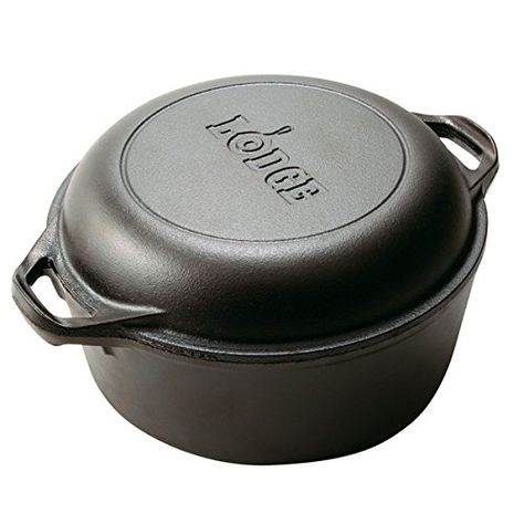 Lodge L8DD3 Double Dutch Oven and Casserole with Skillet Cover, 5-Quart Bakery Utensils, Healthy Homemade Bread, Appliance Closet, Lodge Dutch Oven, Art Bread, Chicken Cooker, Chicken Roaster, Best Dutch Oven, Dutch Oven Bread