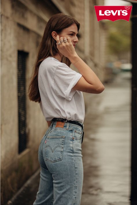 Levis Jeans Aesthetic, Levi Jeans Aesthetic, Outfit Levis, Levis Ribcage Jeans, Relaxed Outfits, Jeans Aesthetic, Levi's Ribcage, Ribcage Jeans, Levis Outfit