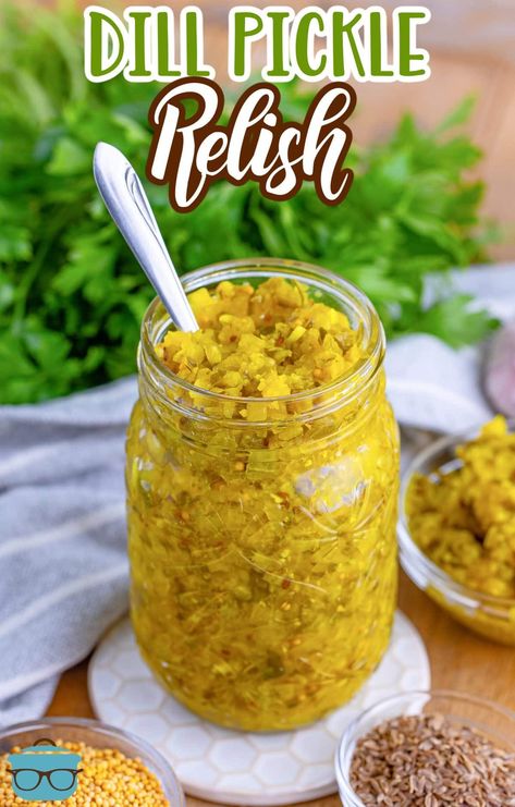 Dill Pickle Relish - The Country Cook Canning Pickle Relish Recipe, Dill Relish Canning Recipe, Crunchy Dill Pickle Recipe, Mustard Pickle Recipe, Homemade Relish, Cucumber Relish Recipes, Pickle Relish Recipe, Dill Relish, Cucumber Relish