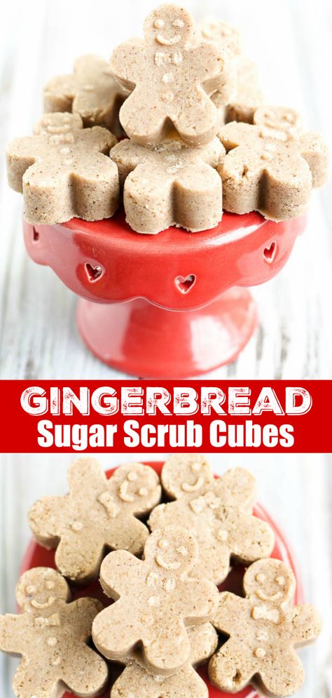 Gingerbread Sugar Scrub, Soap Cubes, Joululahjat Diy, Sugar Scrub Cubes, Diy Gingerbread, Gingerbread Diy, Diy Hanging Shelves, Creative Diy Gifts, Wine Bottle Diy Crafts