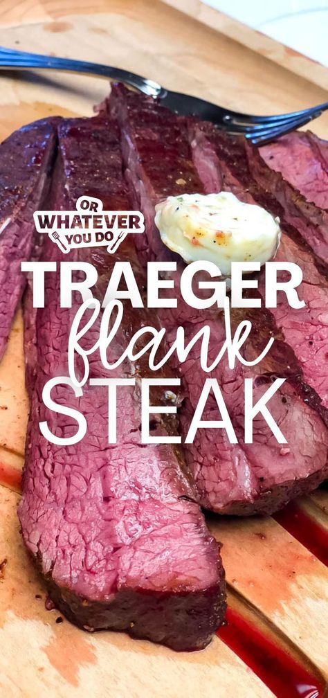 Reverse Seared Traeger Flank Steak - Delicious wood-fired grill recipe Traeger Flank Steak Recipes, Flank Steak Smoker Recipes, Traeger Flank Steak, Smoked Flat Iron Steak, Smoked Flank Steak Recipes, Smoked Steaks, Smoked Flank Steak, Smoked Dishes, Marinade Flank Steak