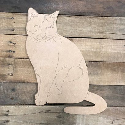 Wood Crafting - Walmart.com Cat Stencil, Kitten House, Cat Wood, Spooky Wreath, Unfinished Wood Crafts, Craft Paint, Wooden Cutouts, Wooden Picture Frames, Wooden Cat