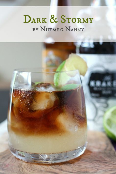 Dark N Stormy Cocktail, Summertime Cocktail, Dark And Stormy, Dark N Stormy, Rum Cocktails, Dark Rum, Summer Drink, Alcohol Drink Recipes, Lime Wedge