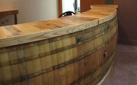 Wine barrel bar Wine Barrel Art, Bar Van, Wine Barrel Decor, Wine Barrel Bar, Barrel Projects, Wine Barrel Furniture, Barrel Decor, Barrel Bar, Bar Exterior