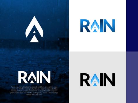 Rain logo by Aktudarawbd Rain Logo Design, Rain Logo, Water Logo, Water Droplets, Logo Concept, Rain Drops, Fiber Arts, Rainy Days, Karaoke