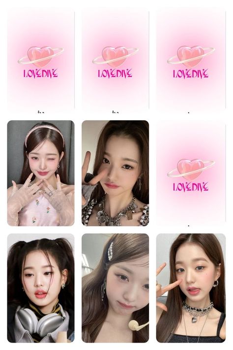 European Style Outfits, Photo Cards Diy, Kpop Diy, Card Templates Printable, Lomo Card, Pop Stickers, Knots Diy, Photo Card Template, Ive Wonyoung