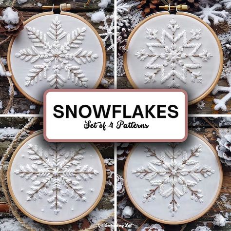 TheEmbroideryLoftCo - Etsy Printable Embroidery Patterns Free, January Embroidery, Embroidery Motifs Design, Winter Textiles, Winter Embroidery Patterns, Christmas Embroidery Ornaments, Winter Hand Embroidery, Embroidery Snowman, Snowflake Embroidery Pattern