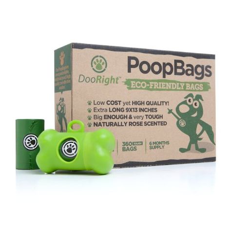 Poop Bags By DooRight, 360 Eco-friendly dog waste poop bags in 24 rolls, Free Bag Dispenser with Quality Carabiner, Rose Scented Bags, Premium high quality bags which are Extra Long, Strong & Reliable, Bulk value pack at low prices, Unconditional Money Back Guarantee! - http://www.thepuppy.org/poop-bags-by-dooright-360-eco-friendly-dog-waste-poop-bags-in-24-rolls-free-bag-dispenser-with-quality-carabiner-rose-scented-bags-premium-high-quality-bags-which-are-extra-long-str Dog Pooper Scooper, Pet Waste Bags, Pooper Scooper, Eco Friendly Bags, Dog Bag, Dogs Pooping, Rose Scented Products, Life Jacket, Nonprofit Organization