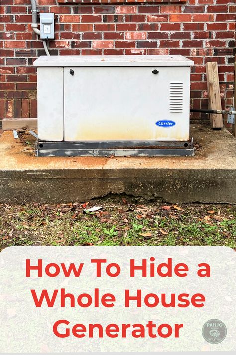 In this DIY guide, I show you how to hide a whole house generator in your yard. The DIY tips in this guide can also be used to hide a furnace or an electrical box. Hide Generator Outside, Home Generator, House Generator, Generator Box, Diy Organization Hacks, Leyland Cypress, Diy Generator, Solar Power Inverter, Creative Landscaping