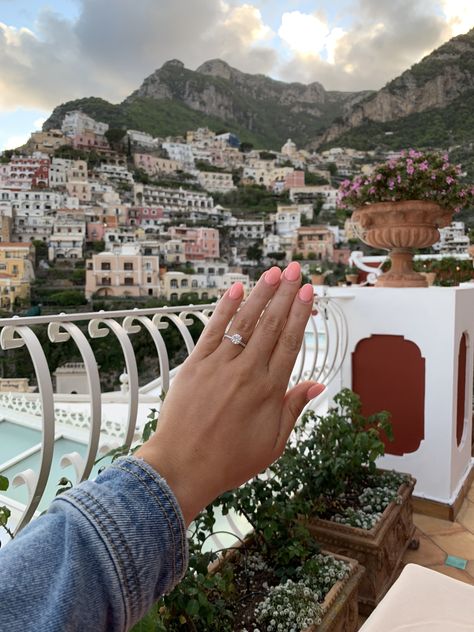 Engagement ring, Positano, Italy #engagement #ring Positano Italy Engagement, Italy Engagement, Dream Proposal, Engagement Dinner, Positano Italy, Dream Engagement, Positano, Weeding, Photo Ideas