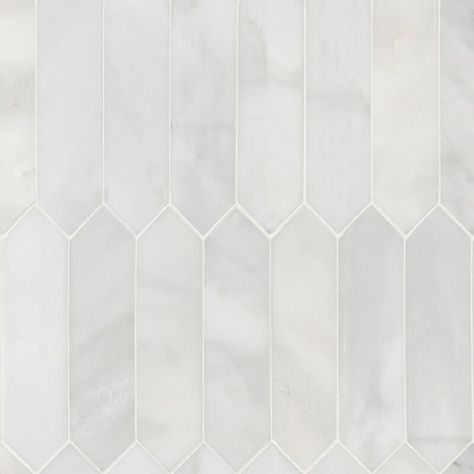 MSI Picket 3'' x 12'' Marble Mosaic Tile | Wayfair Picket Tile Backsplash, Mosaic Marble, Kitchen Backsplash Designs, Honed Marble, Calacatta Marble, Marble Mosaic Tiles, Shower Surround, Mosaic Flooring, Marble Tile