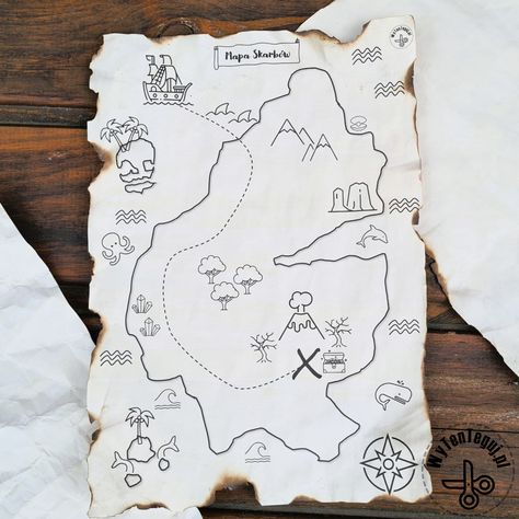 Treasure map – free download Cartoon Map Drawing, Easy Treasure Map Drawing, Treasure Map Drawing, Aging Paper, Hunting Drawings, Writing Club, Cartoon Map, Map Drawing, Easy Cartoon