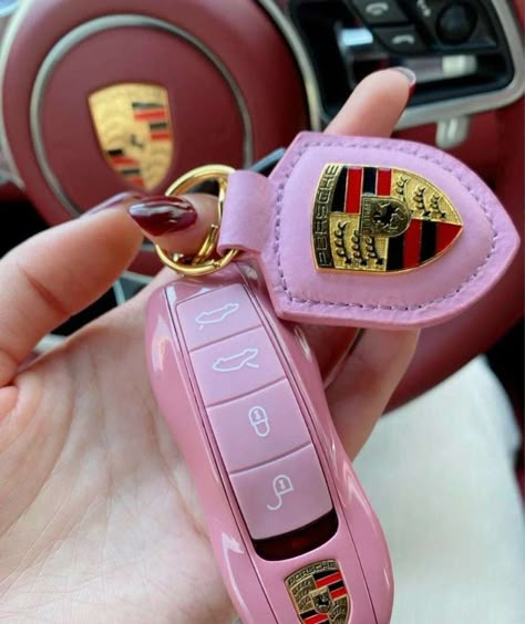 Pink Car Keys Aesthetic, Pink Porsche, Pink Cars, Lux Cars, Girly Car, Perfumes For Women, Toyota 4x4, Car Goals, Fancy Cars