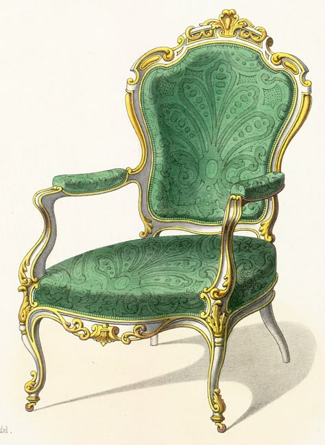 Green chair... very elegant-looking. Furniture Styles Guide, Fancy Chair, Love Chair, Victorian Furniture, Green Rooms, Green Chair, Universal Furniture, Chair Style, Old Furniture