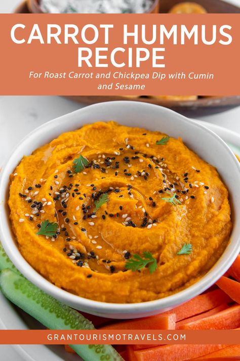 Carrot Hummus Recipe, Recipe For Roast, Carrot Hummus, Food Dips, Chickpea Dip, Best Hummus Recipe, Best Dip Recipes, Carrot Dip, Hummus Recipes